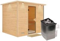 Karibu Sauna Sonara-9 kW Ofen-Steuerung-Inkl. Dachkranz