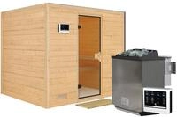 Karibu Sauna Sonara-9 kW Bioofen-Steuerg.-Ohne Dachkranz