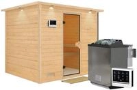 Karibu Sauna Sonara-9 kW Bioofen-Steuerg.-Inkl.Dachkranz