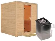 Karibu Sauna Mojave-9 kW Ofen-Steuerung-Ohne Dachkranz