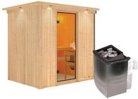 Karibu Sauna Bodin 9 kW Ofen int.Steuerung inkl.Dachkranz