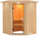 Karibu Sauna Nanja - 230 Volt-Ohne Ofen-Inkl. Dachkranz