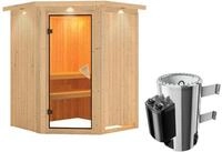 Karibu Sauna Nanja-3,6kW230V Ofen-Steuerung-Inkl.Dachkranz