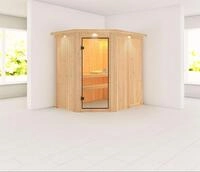 Karibu Sauna Carin-ohne Ofen-Inkl. Dachkranz