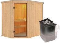 Karibu Sauna Carin-8 kWOfen int. Steuerung-Ohne Dachkranz