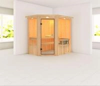 Karibu Sauna Carin-9 kWOfen int.Steuerung-Inkl. Dachkranz
