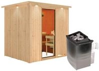 Karibu Sauna Sodin-9kW Ofen int. Steuerung-Inkl.Dachkranz