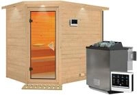 Karibu Sauna Tanami-9kWBioofen-Steuerger&auml;t-Inkl.Dachkranz