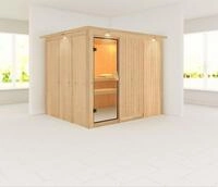 Karibu Sauna Gobin-Ohne Ofen-Inkl. Dachkranz