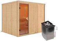 Karibu Sauna Gobin-9kW Ofen int. Steuerung-Ohne Dachkranz