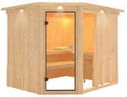 Karibu Sauna Fiona 3-Ohne Ofen-Inkl. Dachkranz