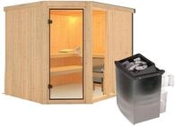 Karibu Sauna Fiona 3-9 kW Ofen-Steuerung-Ohne Dachkranz