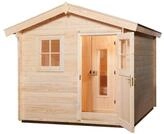Weka Blockbohlen Saunahaus Mikkeli inkl. Elementsauna-7,5 kW Bio-Kombiofen BioS inkl.