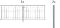 Alberts&reg; Doppeltor-Set Madrid zum Einbetonieren Feuerverzinkt 1000 mm 3000 mm