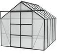 Vitavia Gew&auml;chshaus Uranus 8300 inkl. 4 Dachfenstern - 8,3 m&sup2; -schwarz-6 mm