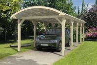 Skan Holz Franken Bogendach Einzelcarport Gr.3 376x969cm unbehandelt Holzcarport