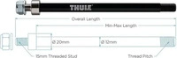 Thule 03583747, Thule Achsadapter Steckachse 12 mm schwarz, silber