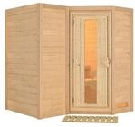 Karibu Sahib 1-Sauna 40mm-Fronteinstieg -Exklusivoptik-Ohne Ofen-ohne Dachkranz-