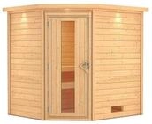 Karibu Woodfeeling Sauna Mia - 38 mm -inkl. Dachkranz- Isolierte Saunat&uuml;r