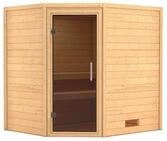 Karibu Woodfeeling Sauna Mia - 38 mm -ohne Dachkranz-Ganzglast&uuml;r in Graphit-Optik