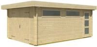 Weka Einzelgarage 441 mit 2 Fenstern - 44 mm naturbelassen