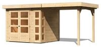 Karibu Gartenhaus Kerko 3 mit 240 cm Schleppdach - 19 mm-242 x 217 cm-naturbelassen