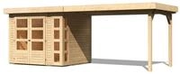 Karibu Gartenhaus Kerko 3 mit 280 cm Schleppdach - 19 mm-342 x 217 cm-naturbelassen