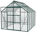 Vitavia Gew&auml;chshaus Uranus 8300 inkl. 4 Dachfenstern - 8,3 m&sup2; -dunkelgr&uuml;n-3 mm