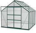 Vitavia Gew&auml;chshaus Mars 6700 inkl. 2 Dachfenstern - 6,7 m&sup2; -dunkelgr&uuml;n-4 mm