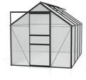 Vitavia Gew&auml;chshaus Calypso 5800 inkl. 2 Dachfenstern - 5,8 m&sup2; -schwarz-6 mm