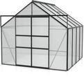 Vitavia Gew&auml;chshaus Mars 6700 inkl. 2 Dachfenstern - 6,7 m&sup2; -schwarz-6 mm