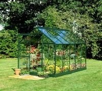 Halls Gew&auml;chshaus Popular - 6.2 m&sup2; Gr&uuml;n mit 3 mm Blankglas