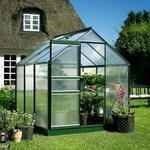 Halls Gew&auml;chshaus Popular - 3.8 m&sup2; Gr&uuml;n mit 4 mm Stegdoppelplatten