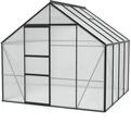 Vitavia Gew&auml;chshaus Merkur 6700 inkl. 2 Dachfenstern - 6,7 m&sup2; -schwarz-6 mm