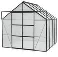 Vitavia Gew&auml;chshaus Uranus 6700 inkl. 2 Dachfenstern - 6,7 m&sup2; -schwarz-6 mm