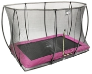 Exit Silhouette Bodentrampolin mit Sicherheitsnetz-214 x 305 cm-rosa