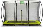 Exit Silhouette Bodentrampolin mit Sicherheitsnetz-244 x 366 cm-gr&uuml;n