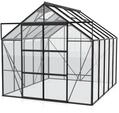 Vitavia Gew&auml;chshaus Uranus 8300 inkl. 4 Dachfenstern - 8,3 m&sup2; -schwarz-3 mm