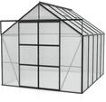 Vitavia Gew&auml;chshaus Uranus 8300 inkl. 4 Dachfenstern - 8,3 m&sup2; -schwarz-4 mm