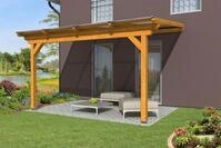 Skan Holz Terrassen&uuml;berdachung Ancona 434x350cm eiche hellaus Leimholz