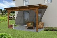 Skan Holz Terrassen&uuml;berdachung Ravenna 434x250cm nussbaum aus Douglasie
