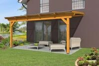 Skan Holz Terrassen&uuml;berdachung Ancona 541x300 eiche o. Mittelpfosten