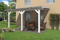 Skan Holz Terrassen&uuml;berdachung Andria aus Leimholz 434x300cm wei&szlig;