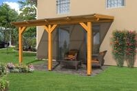 Skan Holz Terrassen&uuml;berdachung Andria 434x350cm eiche hellaus Leimholz