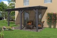 Skan Holz Terrassen&uuml;berdachung Andria mit Mittelpfosten Breite 434 cm aus Leimholz
