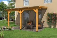 Skan Holz Terrassen&uuml;berdachung Andria aus Leimholz 434x400 eiche hell