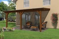 Skan Holz Terrassen&uuml;berdachung Andria 541x350cm nussbaum aus Leimholz