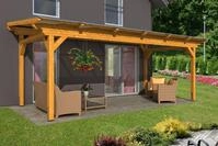 Skan Holz freistehende Terrassen&uuml;berdachung Sanremo 648x250cm eichehell