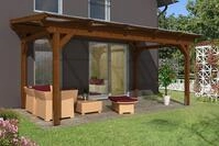 Skan Holz freistehende Terrassen&uuml;berdachung Sanremo 541x250cm nussbaum
