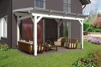 Skan Holz freistehende Terrassen&uuml;berdachung Sanremo 434x400cm wei&szlig;